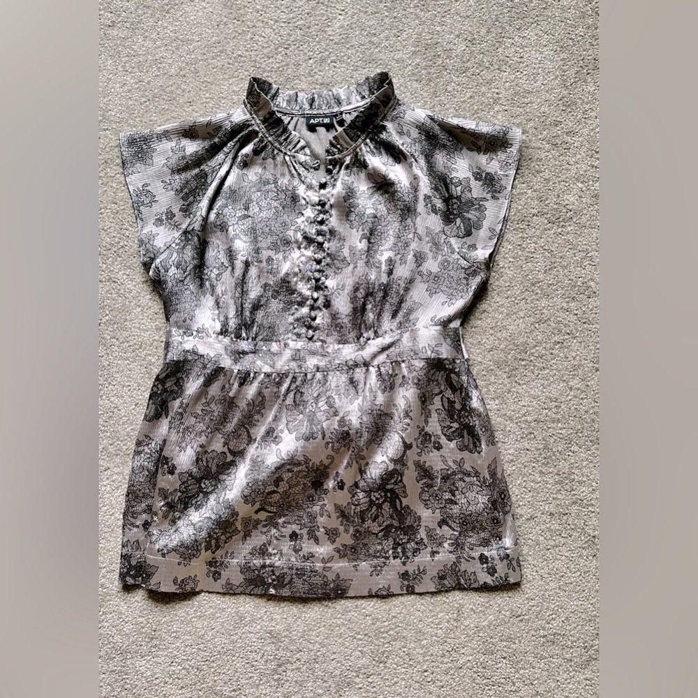 Satin Texture Blouse - soft & silky - tie in back